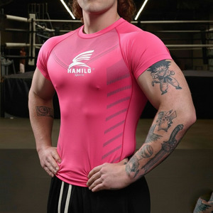 Chemise de compression respirante de qualité supérieure pour hommes, logo personnalisé, motif uni décontracté, manches longues avec col rond - Product Image 5