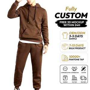 Ensemble de survêtement décontracté d'hiver à capuche pour homme, prix d'usine, conception personnalisée OEM/ODM, qualité supérieure, tenue deux pièces pour un confort quotidien - Product Image 1