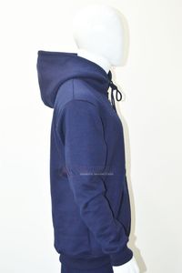 เสื้อฮู้ดดี้ผู้ชายสีกรมท่าเข้ม 380 GSM ทรงโอเวอร์ไซส์ ซิปยาวเต็มตัว ผ้าฟลีซ มีกระเป๋าหน้า ปักโลโก้แบบละเอียด ทรงปกติ ผ้าฝ้าย 100% - Product Image 2