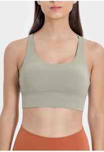 Nouveau soutien-gorge de sport pour femme à maintien élevé, long, dos croisé, rembourré, pour l'entraînement, le fitness et le yoga, avec soutien-gorge intégré - Product Image 6