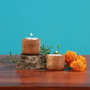 Support de bougie chauffe-plat en bois tendance, centre de table de luxe pour salle à manger, mariage et décoration intérieure - Product Image 2