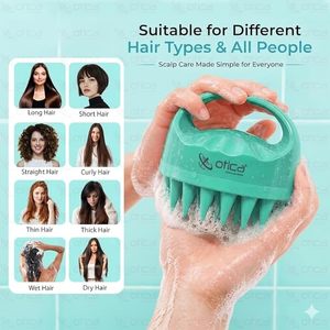 OTICA Soft Silicone Scalp Massager Shampoo <b>Brush</b> Hair Scalp Scrubber for Deep Cleansing, Oil Massage, Wet & Dry Use for scalp - Product Image 4