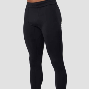 Pantalones de compresión elásticos transpirables anti-UV con logo para hombre, leggings de fitness para correr, elásticos en 4 direcciones, de la marca OWM Activewear. - Product Image 1