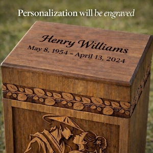Engraved Rosewood Couple Urn <b>for</b> <b>Ashes</b> Handmade Eco-Friendly Durable Memorial Keepsake <b>Box</b> Love Tribute Urn <b>for</b> Pet Cremation - Product Image 2