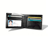 Harga Terjangkau Kualitas Tinggi Kulit Asli Castello Buatan Tangan dengan Proses Vegetable Tanned, Dilengkapi RFID Protection, Dompet Pria Lipat Dua Pendek untuk ID, Bahan Polyester