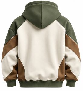 Sudadera con Capucha Personalizada en Verde y Marrón, Estilo Urbano, Unisex, Informal, de Moda, Suministro de Fábrica OEM - Product Image 2