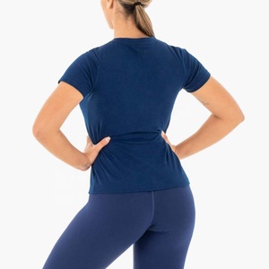 เสื้อยืดแขนสั้นสีดำล้วนสำหรับผู้หญิง,เสื้อยืดพิมพ์ลายออกแบบเองได้ตามต้องการ - Product Image 6