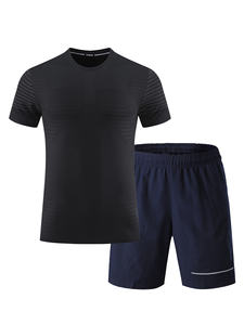 Ensemble de vêtements pour hommes, coupe-vent, uni, 2 pièces, short et t-shirt à manches courtes, tenue de sport décontractée - Product Image 4