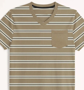 Camiseta de Algodón a Rayas Sublimada Transpirable de Alta Calidad al por Mayor, Camiseta Casual de Manga Corta para Hombre 2026 - Product Image 2
