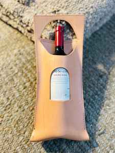 Funda para Botella de Vino de Cuero Genuino Vintage Hecha a Mano por Imra Impex, con Correa, Duradera, Impermeable, Protectora y a Prueba de Polvo - Product Image 2