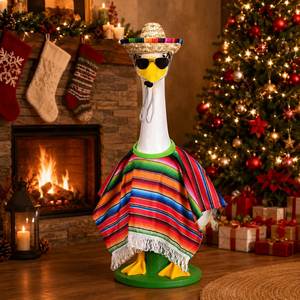 Colorful Porch Goose Clothing <b>Sombrero</b> Sunglasses Poncho Fiesta Holiday Yard Decor - Product Image 1