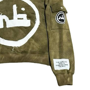 ราคาขายส่ง เสื้อฮู้ดดี้ผู้ชายแฟชั่นใหม่ล่าสุด ซิปหน้า สไตล์ดิสเทรส รับสกรีนโลโก้ ผ้าฝ้ายระบายอากาศดี มีจำหน่ายแล้ว - Product Image 5