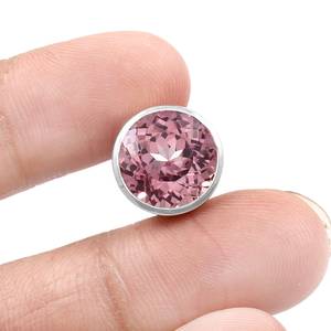 Pink Morganite Pendant 925 Sterling Silver Round Charm Engagement Pendant Proposal Gift For Women - Product Image 6