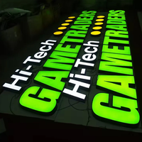 Enseigne lumineuse LED métallique de haute qualité, lettres en acrylique éclairées par l'avant, signalétique personnalisée illuminée pour les entreprises