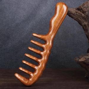 Top Selling Sandalwood Wide Tooth Comb for Women Thick Hair Detangling <b>Scalp</b> <b>Massage</b> Anti-Static Wooden Religious Handcrafted - Product Image 1