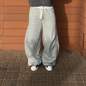 <b>Men's</b> High Quality 100% Cotton Embroidered Breathable <b>Baggy</b> Oversized Sweat Pants Wide Leg Casual <b>Trousers</b> - Product Image 5