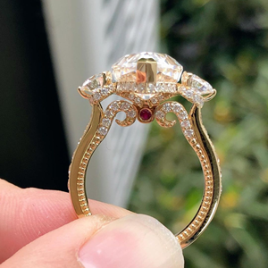 Anillo de Diamante Cultivado en Laboratorio de 3 Quilates con Corte Pera, Oro Blanco de 14K, Joyería Clásica para Compromiso y Boda, Original - Product Image 6