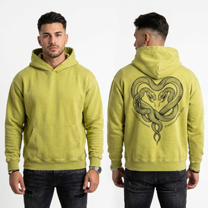 Sudadera con Capucha Vintage Teal para Hombre, Estilo Desgastado con Lavado Ácido, Sudadera Personalizada con Estampado Gráfico de Calavera Forever Valentine, Sudadera Urbana - Product Image 4