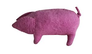 ของเล่นเพื่อการศึกษาสำหรับเด็กทำจากผ้าสักหลาดรูปหมูทำด้วยมือแบบเนปาล - Product Image 4