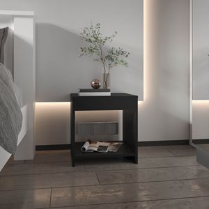 Comodino nero da 16,5 pollici con ripiano spazioso, accessorio d'arredo elegante e pratico - Product Image 1