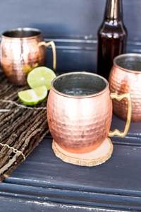 Juego de tazas de cobre para bebidas, para reuniones premium en la azotea, tazas de metal con acabado martillado, duraderas, reutilizables, para fiestas. - Product Image 6