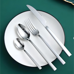 Fancy Stainless Steel Eco-Friendly Cutlery <b>Set</b> Modern Mirror Polish <b>Knife</b> <b>Fork</b> <b>Spoon</b> Flatware <b>Set</b> for Party Hotel Restaurant Use - Product Image 1