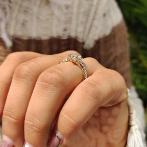 Wholesale 14k Yellow <b>Gold</b> Moissanite Solitaire <b>Ring</b> 6-Prong Setting VVS D-F Color Marquise Cut For Women Engagement <b>Ring</b> Factory - Product Image 3