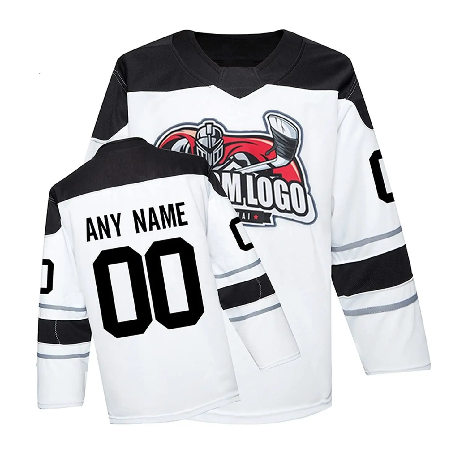 Venta al por mayor de alta calidad cosido personalizado nombre y números hacer su propio logotipo Jersey de hockey sobre hielo 2017
