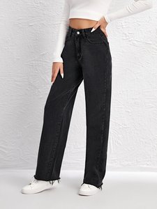 Yeni Denim pantolon kadın rahat düz Fit kot kadın yüksek bel bej kot bayanlar Jean pantolon kadın hindistan