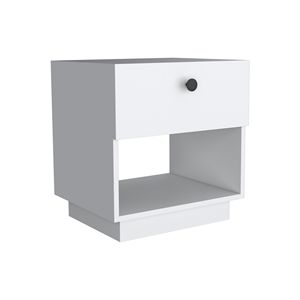 Comodino Bianco Paris con 1 Cassetto e Ripiano Inferiore Aperto, Tavolino o Tavolo Laterale - Product Image 6
