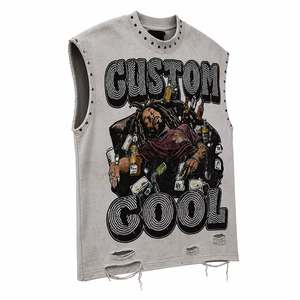 Camiseta sin Mangas Glory Personalizada con Estampado Gráfico Extra Grande, 100% Algodón Jersey, Diseño Hip Hop Streetwear Unisex - Product Image 5