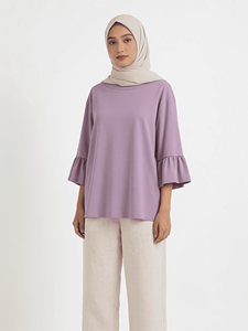 Bmama Purple Embroidered Blouse Womens Casual 3 4 Sleeve Loose Fit <b>Top</b> Wholesale - Product Image 2