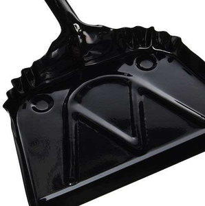 Recogedor de Polvo de Metal Negro Resistente, con Mango de Acero Inoxidable, Borde Ancho, para Uso Industrial y Doméstico - Product Image 3