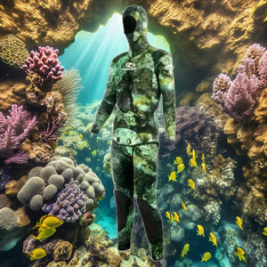Comfortable Breathable Camo Spearfishing <b>Wetsuit</b> with Front Logo for Optimal Underwater Experience - Product Image 4