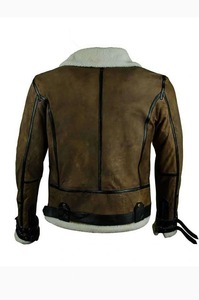 Waxed Brown Bomber Fur Leather <b>Jacket</b> Eco-Friendly Windproof Heated <b>Men's</b> Winter Streetwear - Product Image 2