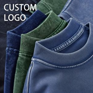 เสื้อยืดโอเวอร์ไซส์ลายโลโก้แบบกำหนดเองสำหรับผู้ชาย สไตล์วินเทจ ลุคสตรีทแวร์ ทรงหลวม ผ้าฝ้าย 100% แขนสั้น เรียบง่าย แฟชั่น - Product Image 6