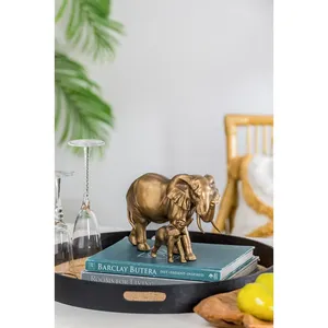 Figurine d'éléphant en laiton plaqué or, sculpture animale, décoration d'intérieur, art de moulage 3D, statuette décorative - Product Image 6