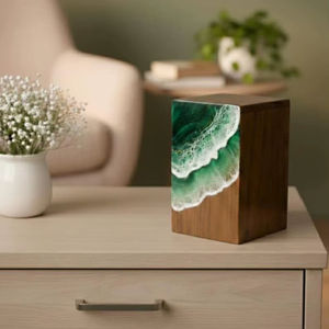 Caja de Joyería de Resina Hecha a Mano con Espuma Verde para Sala de Estar - Diseño Rectangular Moderno y Lujoso de 40x40x25cm con Capacidad de 6-10L - Product Image 1