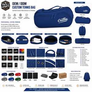 Sac de sport en toile bleu marine avec logo personnalisé, fermeture à glissière, durable, imperméable, portable, sac de voyage pour la salle de sport, compartiment pour chaussures - Product Image 4