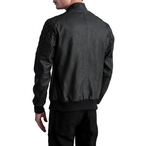 Top Winter Collection Oversized Genuine Sheepskin <b>Leather</b> Coat For Men's Aviator <b>Suede</b> <b>Jackets</b> Silk Zipper Striped Style - Product Image 5