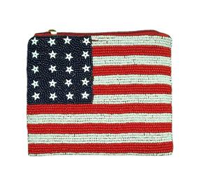 Alta calidad elegante hecho a mano diseño de corazón bordado con cuentas Bandera de EE. UU. Mini bolso con cremallera elegante moda elegante Top último de la India - Product Image 3