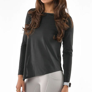 Camiseta Deportiva de Manga Larga para Mujer, Corte Holgado, Secado Rápido, para Gimnasio, Running, Yoga, de Alta Calidad - Product Image 1