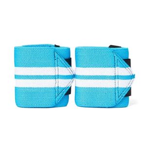 Bandes de maintien flexibles bleu cyan à triple rayure pour entraînement croisé, gymnastique et fitness fonctionnel OEM - Product Image 1