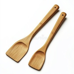 Juego de 2 Cucharas de Cocina de Madera Natural, Utensilios de Cocina Hechos a Mano para Remover, Mezclar y Servir en el Hogar - Product Image 1