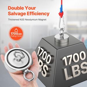 Kit Magnete da Pesca a Doppia Azione da 1700 LBS con Corda e Moschettone, Accessorio Potente per - Product Image 2