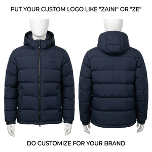 Chaqueta de Invierno Acolchada para Hombre ZAINI, 100% Poliéster, Relleno de Algodón de 220 GSM, Teñida, Camuflaje, Verde, con Capucha Larga - Product Image 1