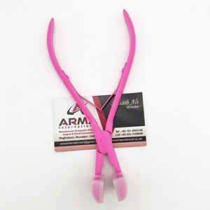 High Quality Custom Logo Professional Press Tape in Hair Extension Pliers <b>Pink</b> Coated Stainless Steel Hair Extensions <b>Tools</b> - Product Image 6