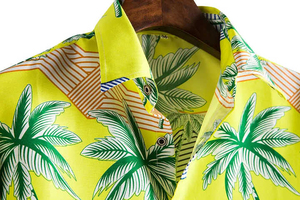 Chemise hawaïenne pour homme, imprimé palmiers tropicaux, manches longues, boutonnée, décontractée, pour l'automne, la plage, les vacances, légère et respirante - Product Image 6