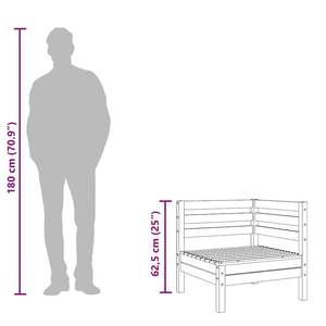 Canapé d'angle compact modulaire en pin massif gris pour jardin - Product Image 6