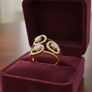 แหวนทองประดับเพชรทรงคลัสเตอร์ ดีไซน์วงกลมสามชั้น สำหรับผู้หญิง เครื่องประดับงานแต่งงานและงานเลี้ยงสุดหรู - Product Image 6